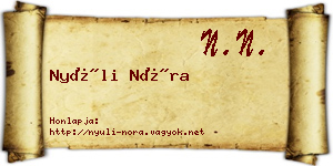 Nyúli Nóra névjegykártya
